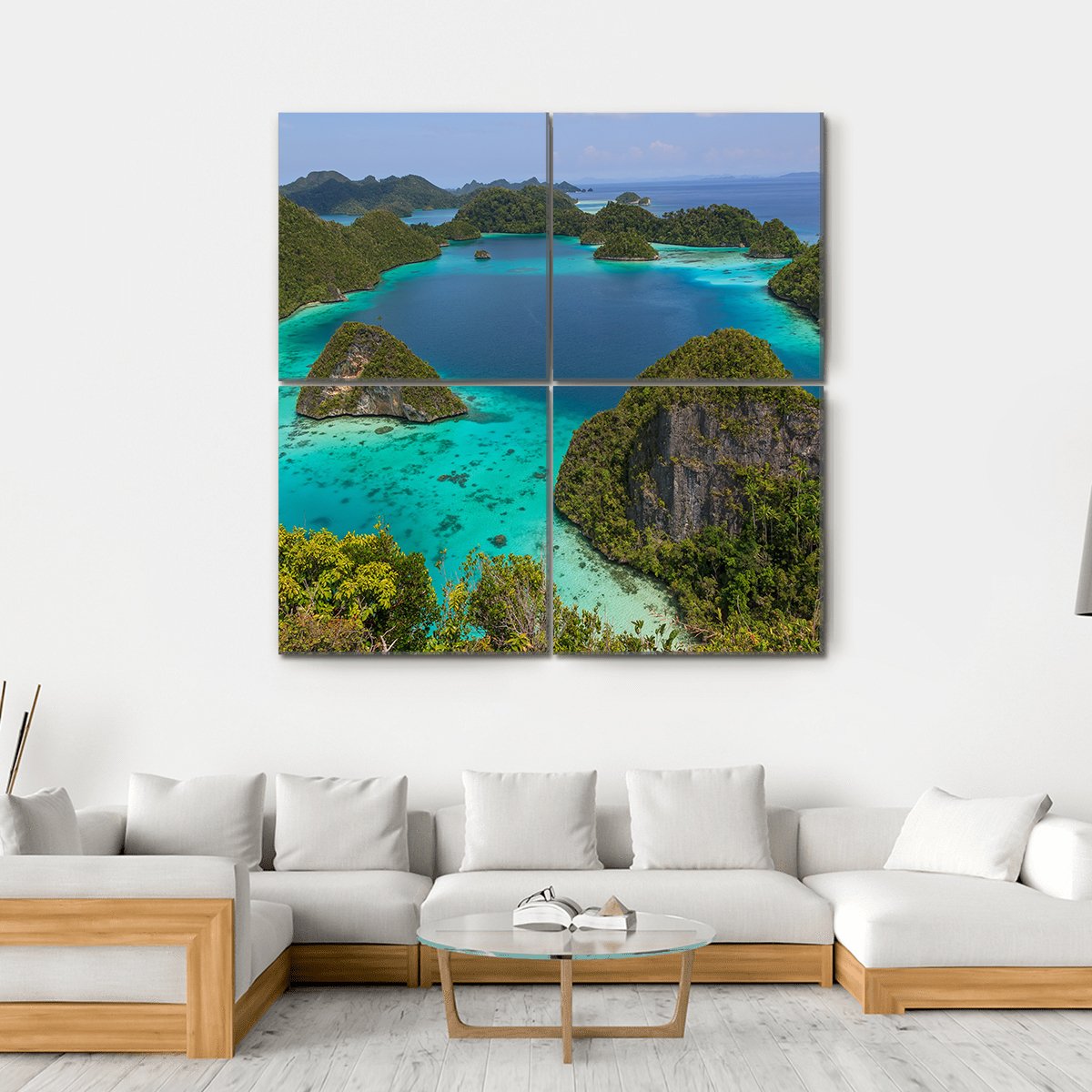 Wayag View PointRaja Ampat Indonesia Canvas Wall Art-4 Square-Gallery Wrap-17" x 17"-Tiaracle