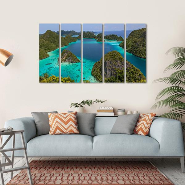 Wayag View PointRaja Ampat Indonesia Canvas Wall Art-5 Horizontal-Gallery Wrap-22" x 12"-Tiaracle