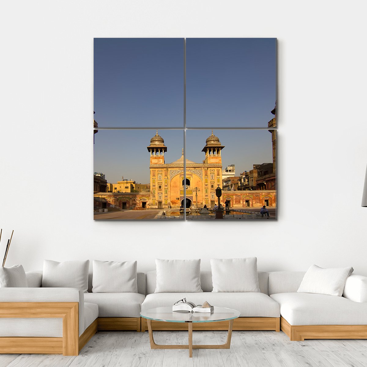 Wazir Khan Mosque In The Old City Center Of Lahore Pakistan Canvas Wall Art-4 Square-Gallery Wrap-17" x 17"-Tiaracle