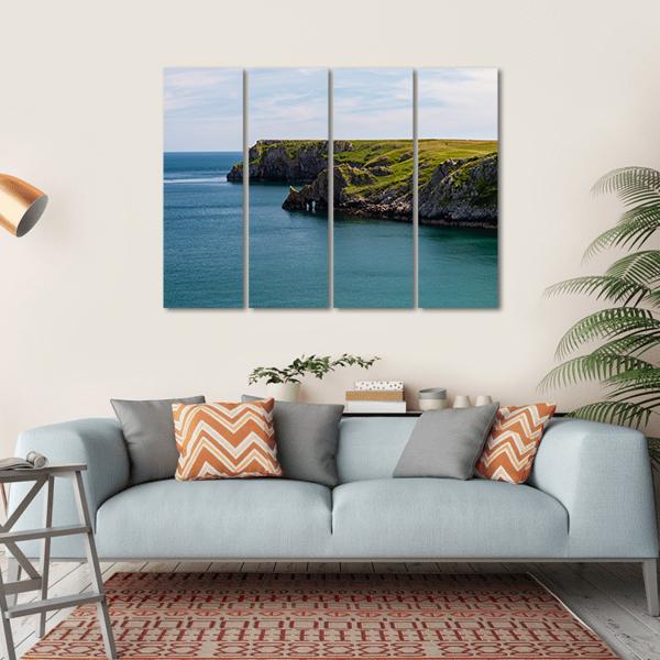 Welsh Coastline Around Stackpole and Barafundle Bay Canvas Wall Art-4 Horizontal-Gallery Wrap-34" x 24"-Tiaracle