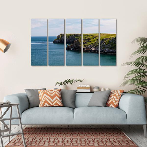 Welsh Coastline Around Stackpole and Barafundle Bay Canvas Wall Art-5 Horizontal-Gallery Wrap-22" x 12"-Tiaracle