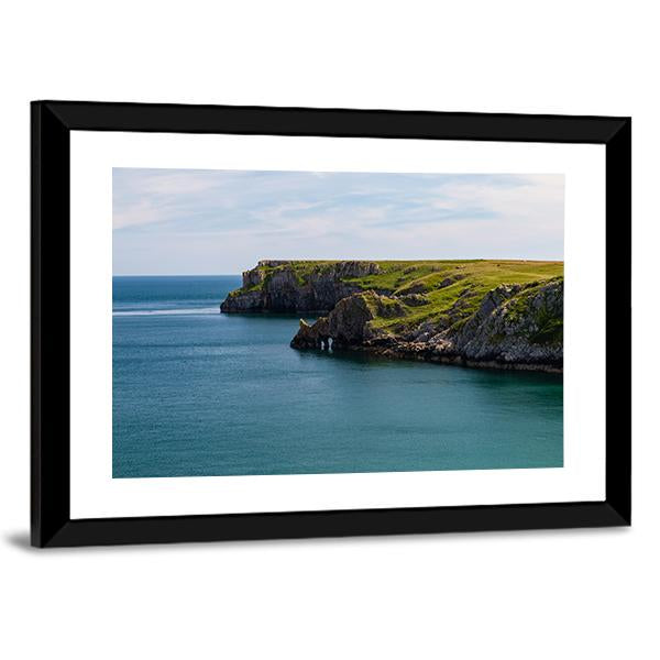 Welsh Coastline In United Kingdom Panoramic Canvas Wall Art-1 Piece-36" x 12"-Tiaracle