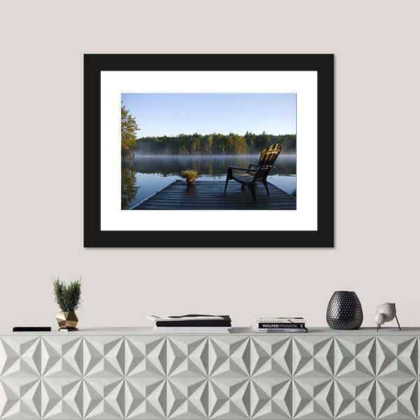 Weslemkoon Lake View From The Dock Canvas Wall Art-1 Piece-Framed Print-20" x 16"-Tiaracle