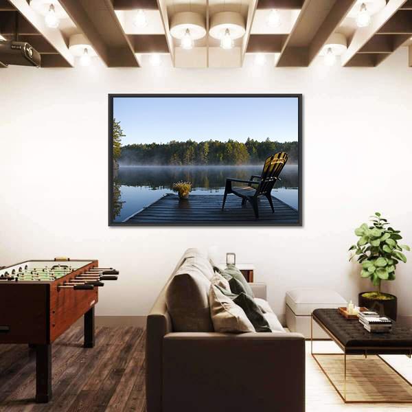 Weslemkoon Lake View From The Dock Canvas Wall Art-3 Horizontal-Gallery Wrap-25" x 16"-Tiaracle