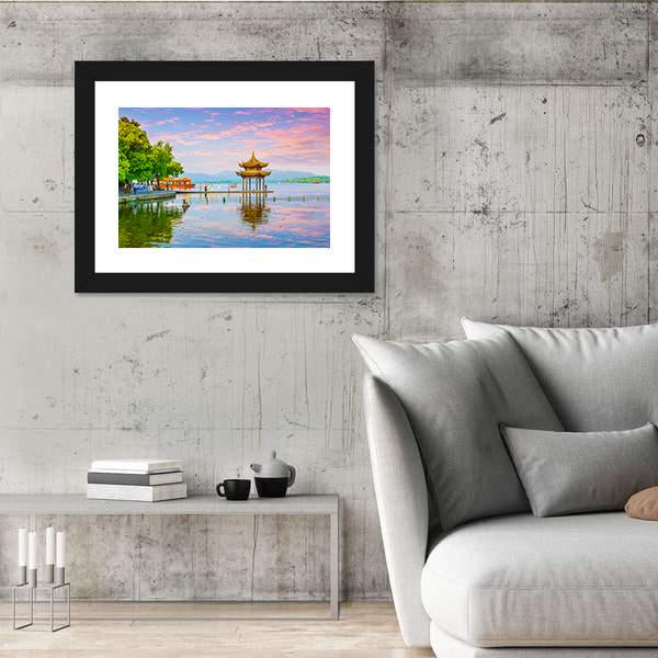 West Lake Hangzhou Scenery Canvas Wall Art-3 Horizontal-Gallery Wrap-25" x 16"-Tiaracle