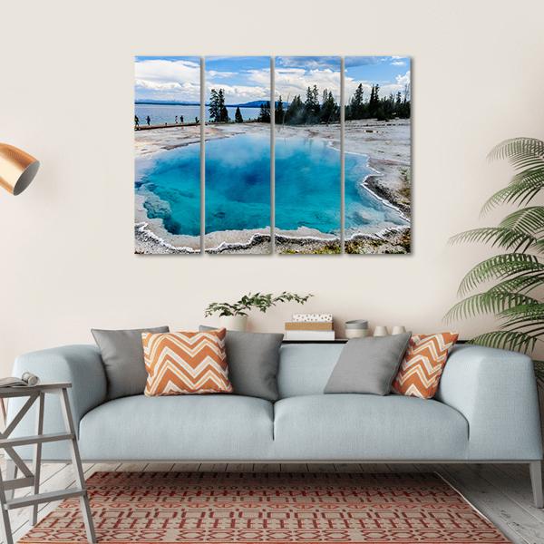 West Thumb Geyser Basin Canvas Wall Art-4 Horizontal-Gallery Wrap-34" x 24"-Tiaracle