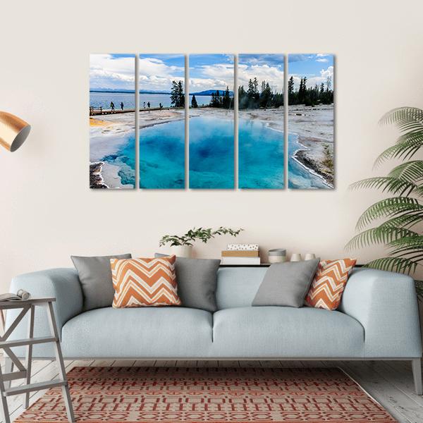 West Thumb Geyser Basin Canvas Wall Art-5 Horizontal-Gallery Wrap-22" x 12"-Tiaracle