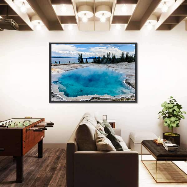 West Thumb Geyser Basin Canvas Wall Art-5 Horizontal-Gallery Wrap-22" x 12"-Tiaracle