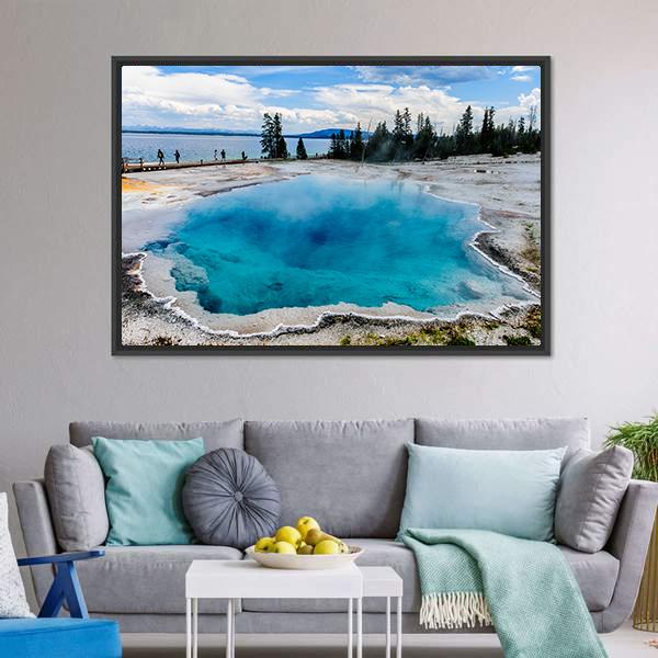 West Thumb Geyser Basin Canvas Wall Art-3 Horizontal-Gallery Wrap-25" x 16"-Tiaracle