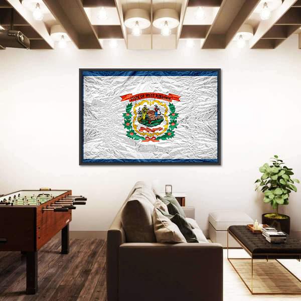 West Virginia Flag Canvas Wall Art-3 Horizontal-Gallery Wrap-25" x 16"-Tiaracle
