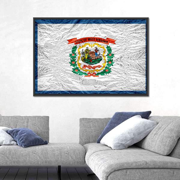 West Virginia Flag Canvas Wall Art-3 Horizontal-Gallery Wrap-25" x 16"-Tiaracle