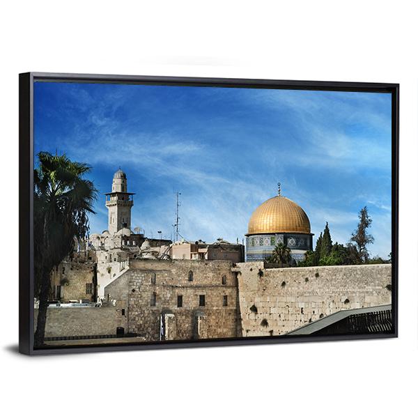 Western Wall In Jerusalem Canvas Wall Art-5 Horizontal-Gallery Wrap-22&quot; x 12&quot;-Tiaracle
