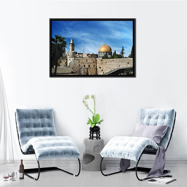 Western Wall In Jerusalem Canvas Wall Art-5 Horizontal-Gallery Wrap-22" x 12"-Tiaracle