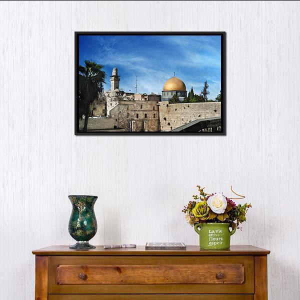 Western Wall In Jerusalem Canvas Wall Art-5 Horizontal-Gallery Wrap-22" x 12"-Tiaracle