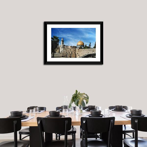 Western Wall In Jerusalem Canvas Wall Art-5 Horizontal-Gallery Wrap-22" x 12"-Tiaracle