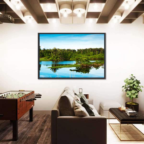 Wetland In Amazon Canvas Wall Art-3 Horizontal-Gallery Wrap-25" x 16"-Tiaracle