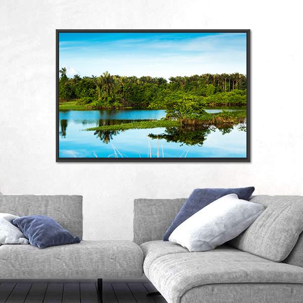 Wetland In Amazon Canvas Wall Art-3 Horizontal-Gallery Wrap-25" x 16"-Tiaracle