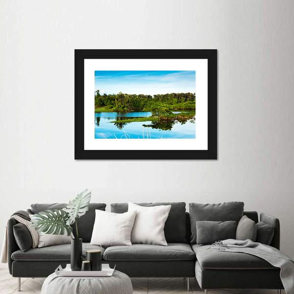 Wetland In Amazon Canvas Wall Art-3 Horizontal-Gallery Wrap-25" x 16"-Tiaracle