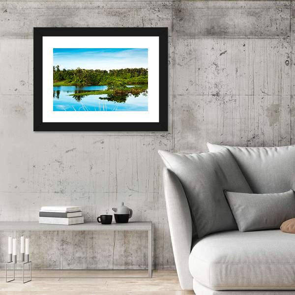 Wetland In Amazon Canvas Wall Art-3 Horizontal-Gallery Wrap-25" x 16"-Tiaracle