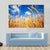 Wheat Field And Blue sky With Clouds Canvas Wall Art-3 Horizontal-Gallery Wrap-37" x 24"-Tiaracle