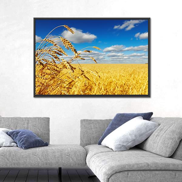 Wheat Field Panoramic Canvas Wall Art-1 Piece-36" x 12"-Tiaracle
