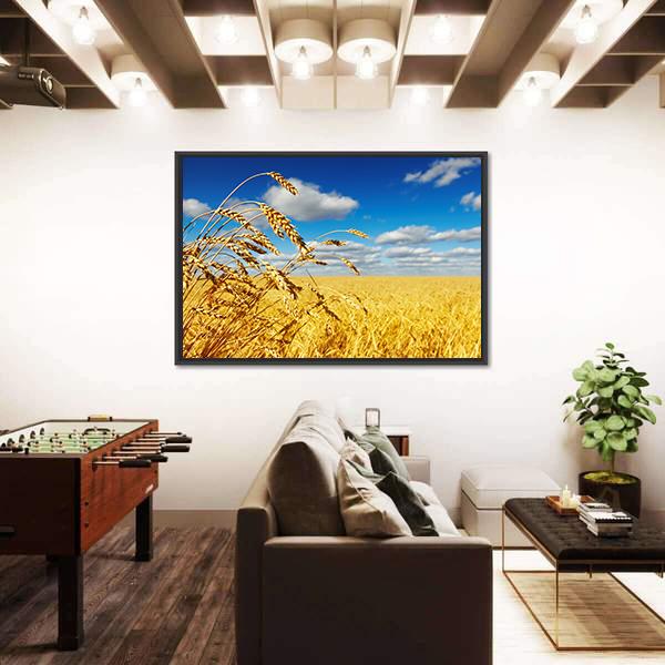 Wheat Field Panoramic Canvas Wall Art-1 Piece-36" x 12"-Tiaracle