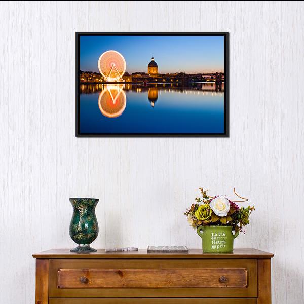 Wheel In Toulouse City Panoramic Canvas Wall Art-1 Piece-36" x 12"-Tiaracle