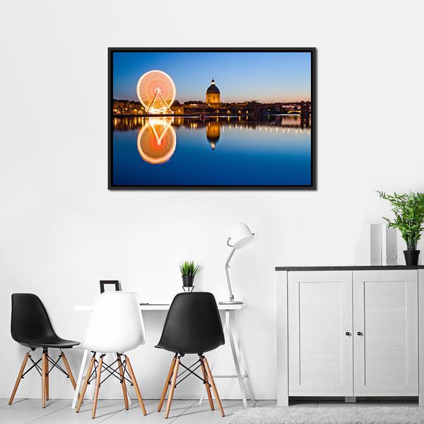 Wheel In Toulouse City Panoramic Canvas Wall Art-1 Piece-36" x 12"-Tiaracle