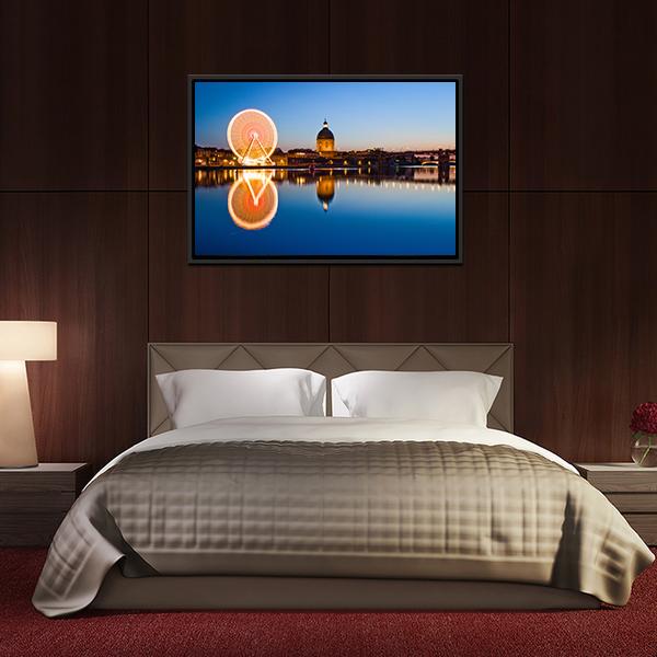 Wheel In Toulouse City Panoramic Canvas Wall Art-1 Piece-36" x 12"-Tiaracle