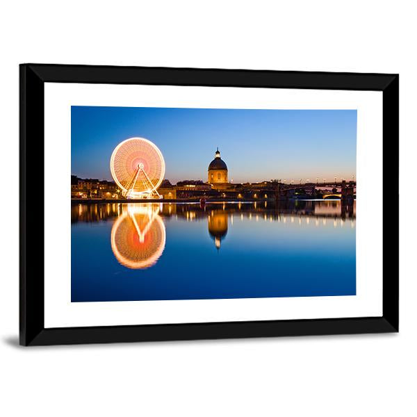 Wheel In Toulouse City Panoramic Canvas Wall Art-1 Piece-36" x 12"-Tiaracle