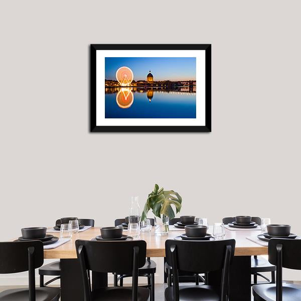 Wheel In Toulouse City Panoramic Canvas Wall Art-1 Piece-36" x 12"-Tiaracle