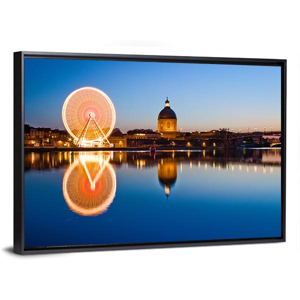 Wheel In Toulouse City Panoramic Canvas Wall Art-1 Piece-36" x 12"-Tiaracle