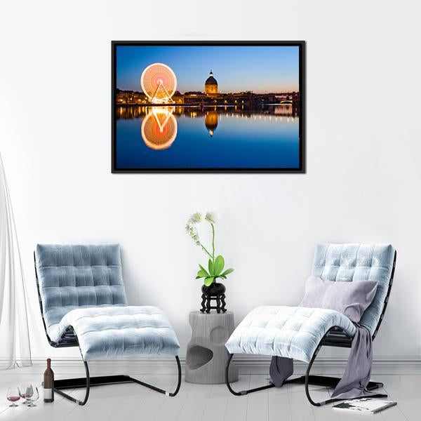Wheel In Toulouse City Panoramic Canvas Wall Art-1 Piece-36" x 12"-Tiaracle