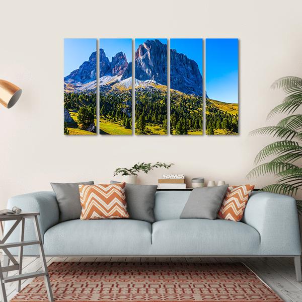 White And Gray Rocks In Morning Sun Canvas Wall Art-5 Horizontal-Gallery Wrap-22" x 12"-Tiaracle