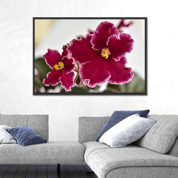 White And Red Fresh Flowers Canvas Wall Art-5 Horizontal-Gallery Wrap-22" x 12"-Tiaracle