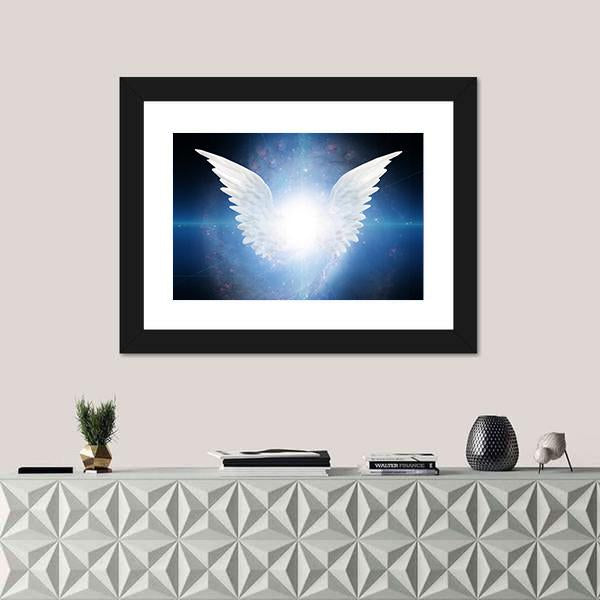 White Angel Flying Canvas Wall Art-1 Piece-Framed Print-20" x 16"-Tiaracle