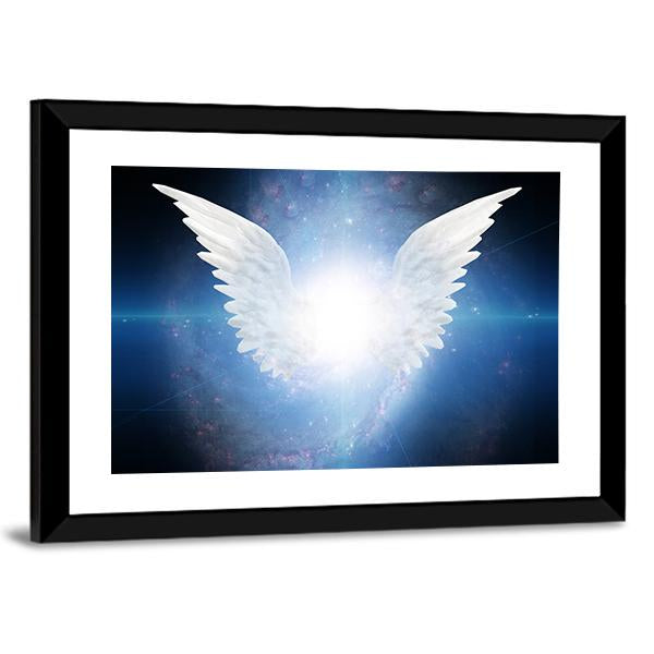 White Angel Flying Canvas Wall Art-5 Horizontal-Gallery Wrap-22" x 12"-Tiaracle