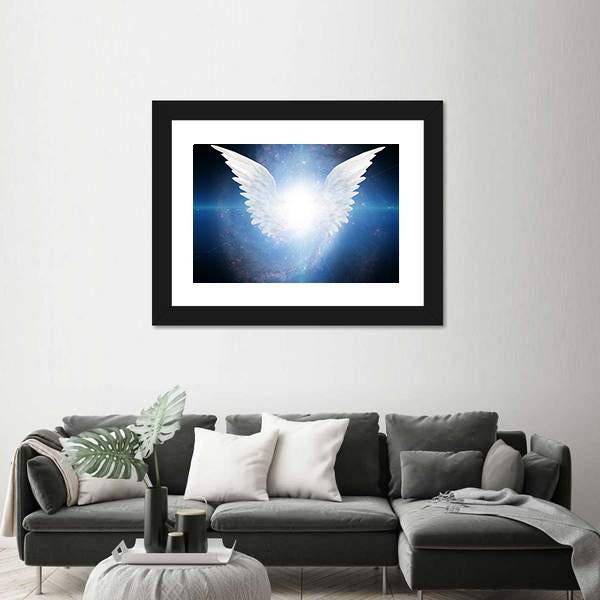 White Angel Flying Canvas Wall Art-5 Horizontal-Gallery Wrap-22" x 12"-Tiaracle