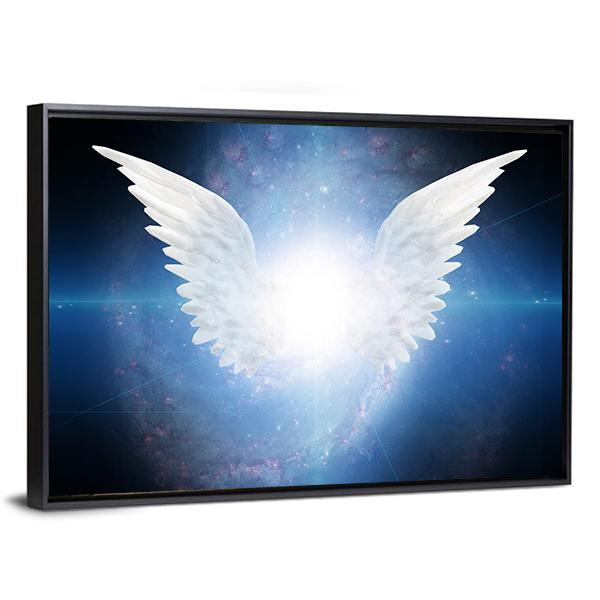 White Angel Flying Canvas Wall Art-5 Horizontal-Gallery Wrap-22" x 12"-Tiaracle