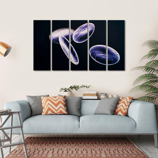 White Blood Cells Canvas Wall Art-5 Horizontal-Gallery Wrap-22" x 12"-Tiaracle