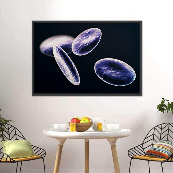 White Blood Cells Canvas Wall Art-3 Horizontal-Gallery Wrap-25" x 16"-Tiaracle