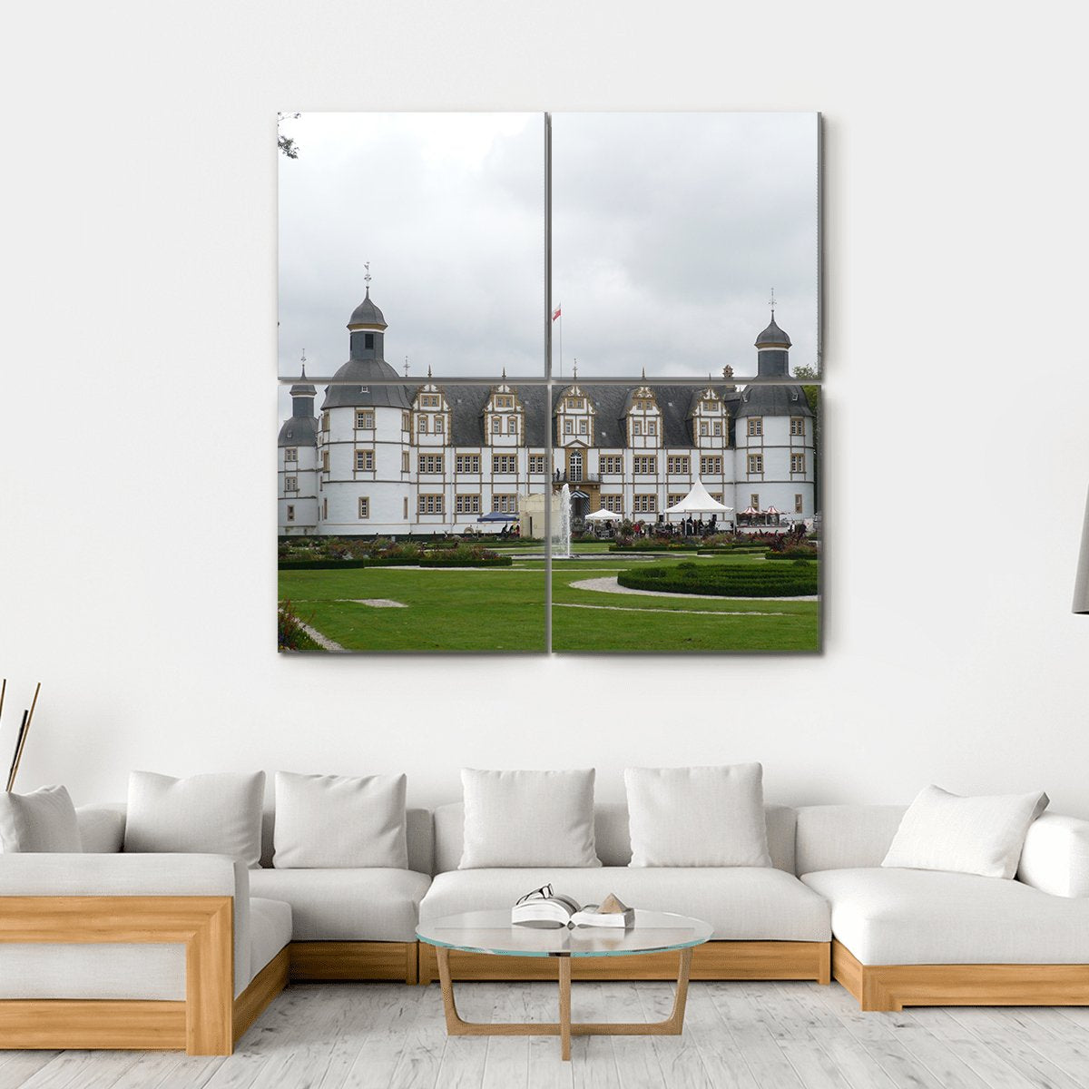 White Castle In Paderborn Germany Canvas Wall Art-4 Square-Gallery Wrap-17" x 17"-Tiaracle