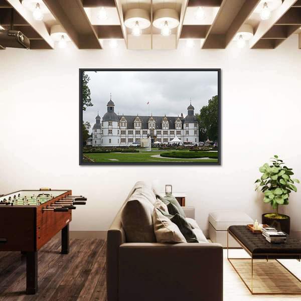 White Castle In Paderborn Germany Canvas Wall Art-3 Horizontal-Gallery Wrap-25" x 16"-Tiaracle