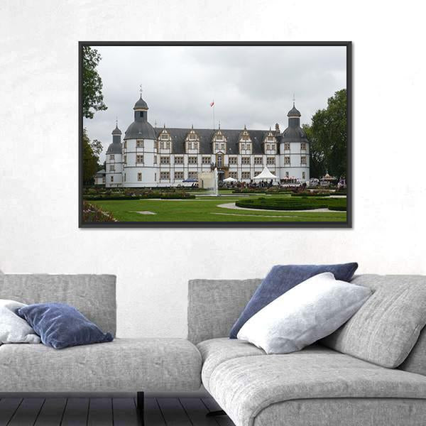 White Castle In Paderborn Germany Canvas Wall Art-3 Horizontal-Gallery Wrap-25" x 16"-Tiaracle