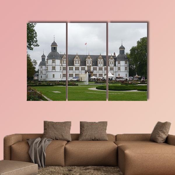 White Castle In Paderborn Germany Canvas Wall Art-3 Horizontal-Gallery Wrap-25" x 16"-Tiaracle