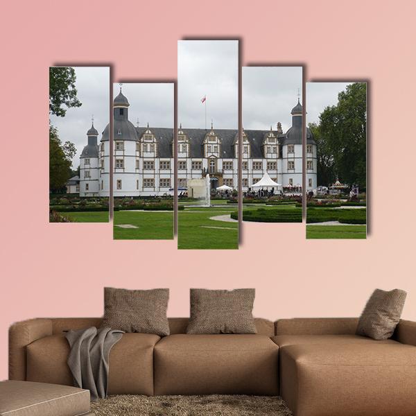 White Castle In Paderborn Germany Canvas Wall Art-5 Pop-Gallery Wrap-47" x 32"-Tiaracle