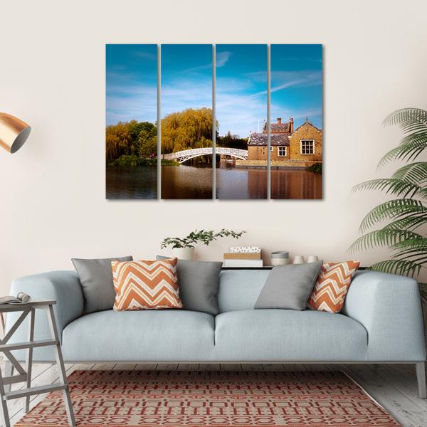 White Chinese Bridge Canvas Wall Art-4 Horizontal-Gallery Wrap-34" x 24"-Tiaracle