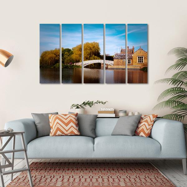 White Chinese Bridge Canvas Wall Art-5 Horizontal-Gallery Wrap-22" x 12"-Tiaracle