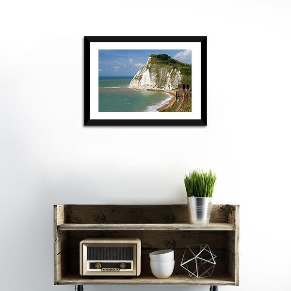 White Cliffs Near Dover Canvas Wall Art-1 Piece-Framed Print-20" x 16"-Tiaracle