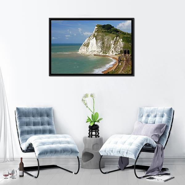 White Cliffs Near Dover Canvas Wall Art-3 Horizontal-Gallery Wrap-25" x 16"-Tiaracle